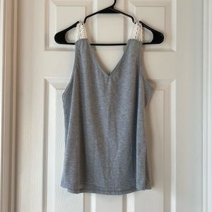 Women’s Deep V Neck Tank Top with Lace Straps - Large (8/10)